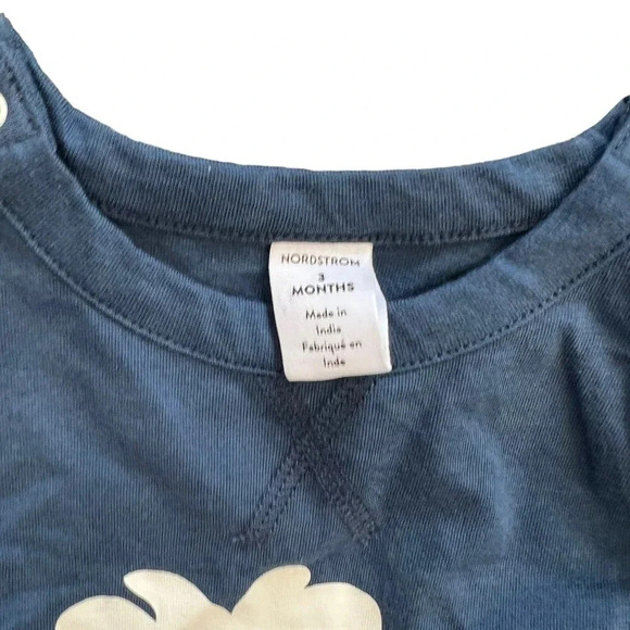 Nordstrom Navy Whale Print Muscle Shirt Set 3 months - Picture 2 of 2